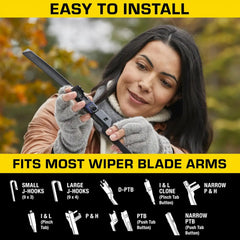 Rain-X 870416 Rugged XL Wiper Blade 16", Windshield Wipers Replacement, Quiet & Durable Beam Design, All Weather Performance & Easy Universal Install, Blade Wear Indicator (Pack of 1)