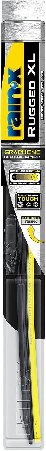 Rain-X 870424 Rugged XL Wiper Blade 24", Windshield Wipers Replacement, Quiet & Durable Beam Design, All Weather Performance & Easy Universal Install, Blade Wear Indicator (Pack of 1)