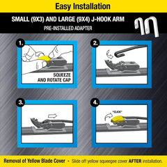 Rain-X 870420 Rugged XL Wiper Blade 20", Windshield Wipers Replacement, Quiet & Durable Beam Design, All Weather Performance & Easy Universal Install, Blade Wear Indicator (Pack of 1)